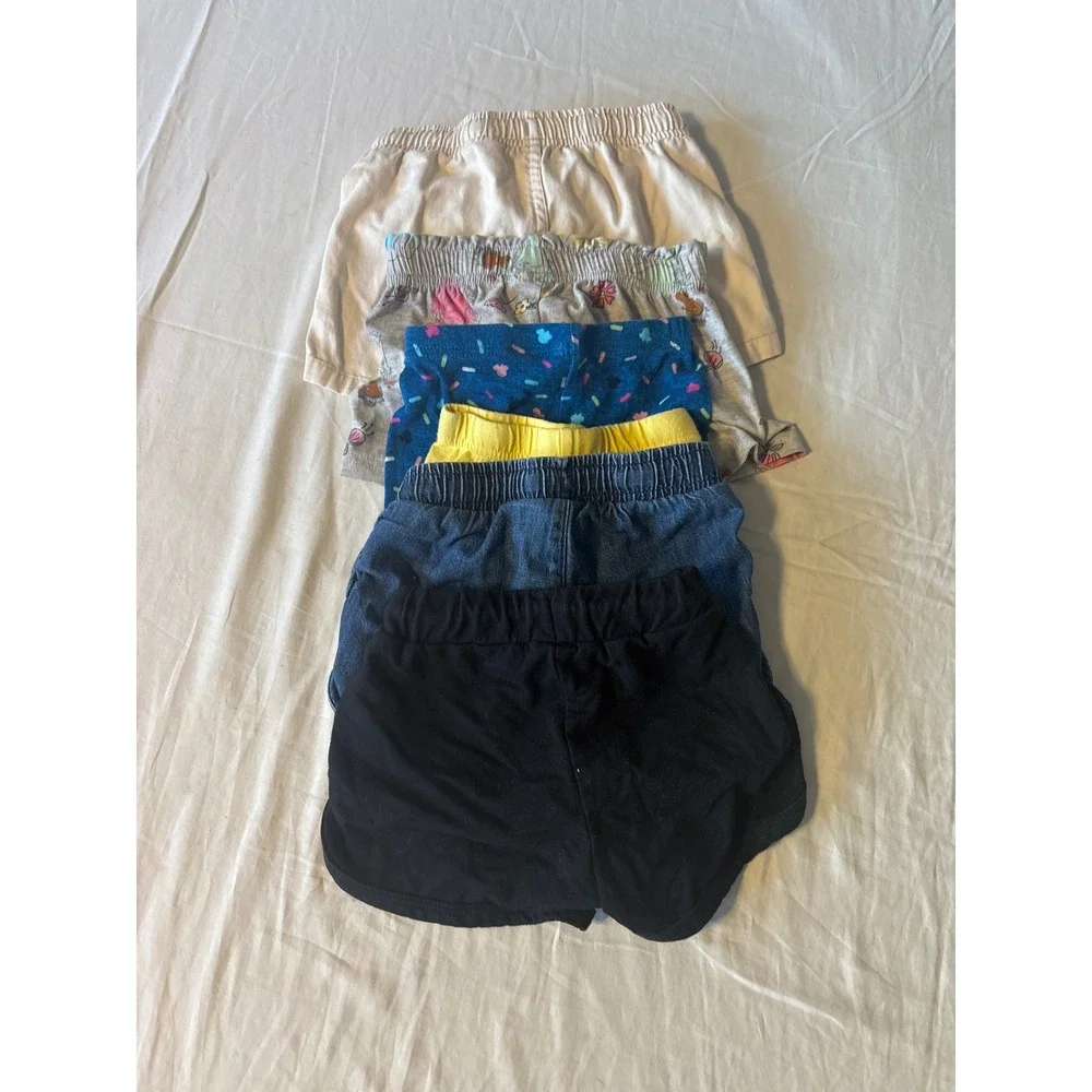 Mixed Shorts‎ Bundle Toddler Girls 18M 2T Multi Good Elastic Waist 6pk